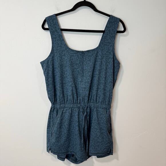 prAna Women's Railay Romper Shorts Blue Pattern Small Tank Top Active Athleisure - Picture 1 of 8